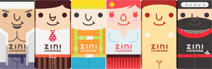Zini condoms packaging