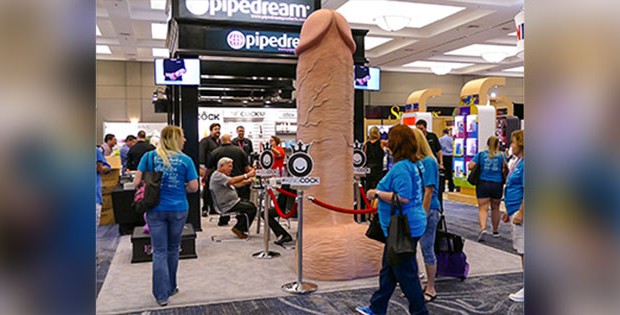Very Big Dildo at the Pipedream booth at ANME