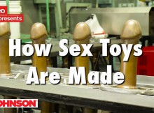 Screenshot of Buzzfeed's "How Sextoys are Made" film with Doc Johnson