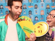 Jamie and Kristein with Taco and Emojibator
